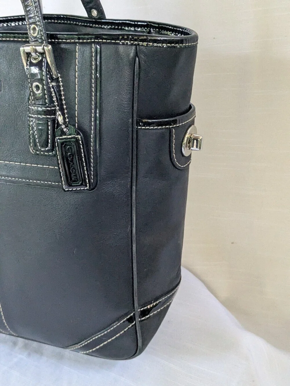 Coach structured leather